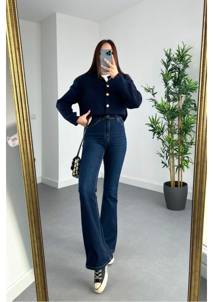 90's Ozwe Koyu Lacivert Ispanyol Jean modelleri