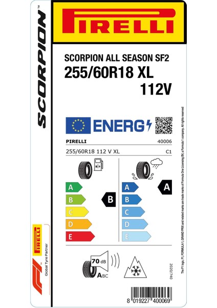 255/60 R18 112V Xl Scorpion All Season Sf2 Oto 4 Mevsim Lastiği (Üretim Yılı: 2024) fiyatları