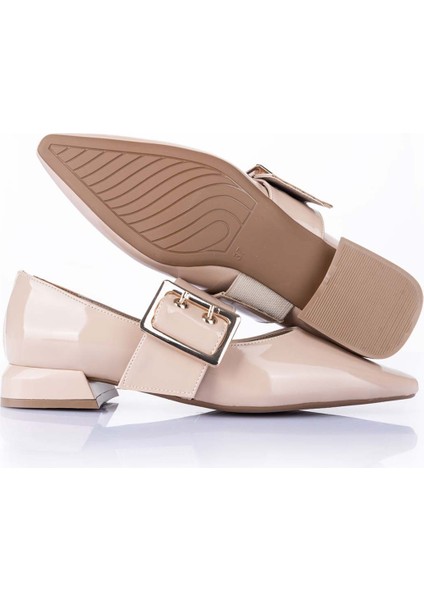 Devan Kadın Rugan Bej Babet Ayakkabı