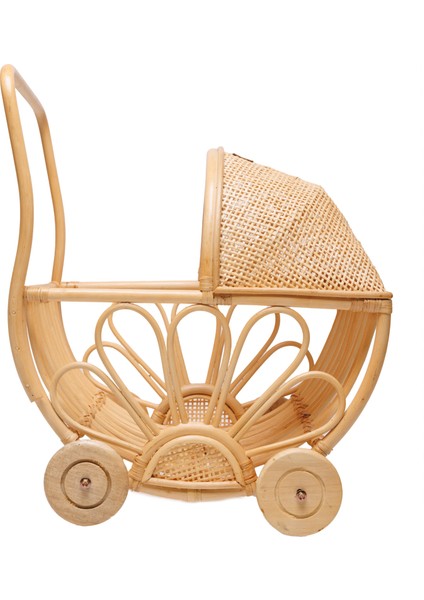 Rattan Oyuncak Çiçekli Bebek Arabası