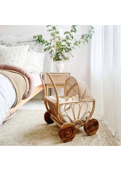 Rattan Oyuncak Çiçekli Bebek Arabası fırsatları