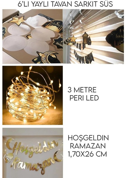 Led'li Hoş Geldin Ramazan 6'lı Ramazan Süsleme Seti fiyatları