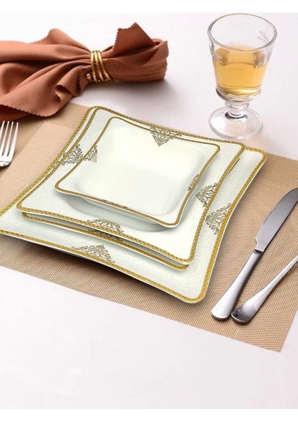6 Kişilik Porselen Gold Yemek Takımı 24 Parça Kırık Parça Tedarik Edilir