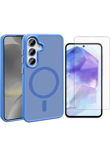 Samsung Galaxy S25 Kılıf Magsafe Şarj Özellikli Mat Arka Yüzey Zore Sio Kapak + Nano Ekran Koruyucu