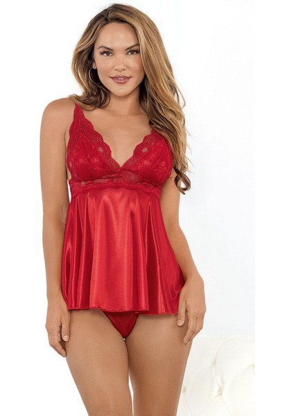 Zuhal Nighty Saten Tanga Askılı  Gecelik