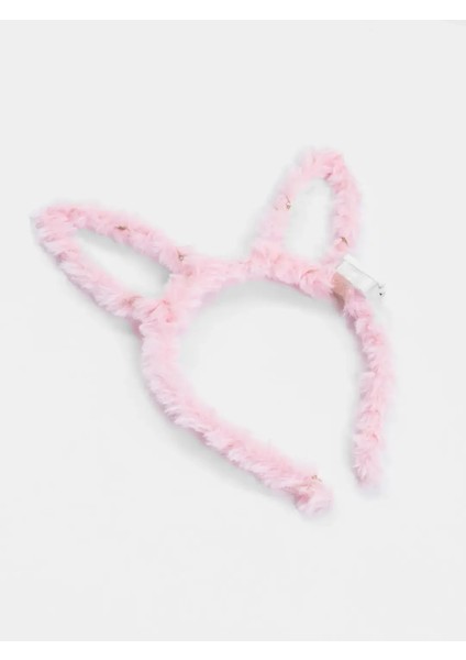 LED Işıklı Peluş Pofuduk Tavşan Kulak Tavşan Taç Pembe 17X23 cm (3791) indirimleri