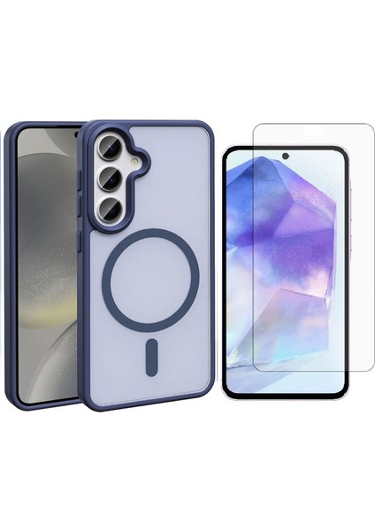 Samsung Galaxy S25 Plus Kılıf Magsafe Şarj Özellikli Mat Arka Yüzey Zore Sio Kapak + Nano Ekran Koruyucu