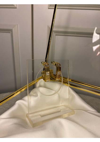 Vip Taşlı Kare Küpe
