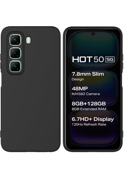 Infinix Hot 50 5g Uyumlu Kılıf Dayanıklı Şık Koruma Ince Tasarım Renkli Silikon Kapak