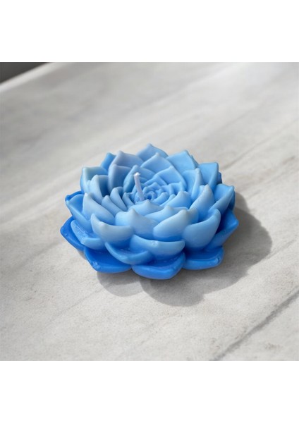Mavi Lotus Çiçeği Tasarımlı Okyanus Kokulu Mum