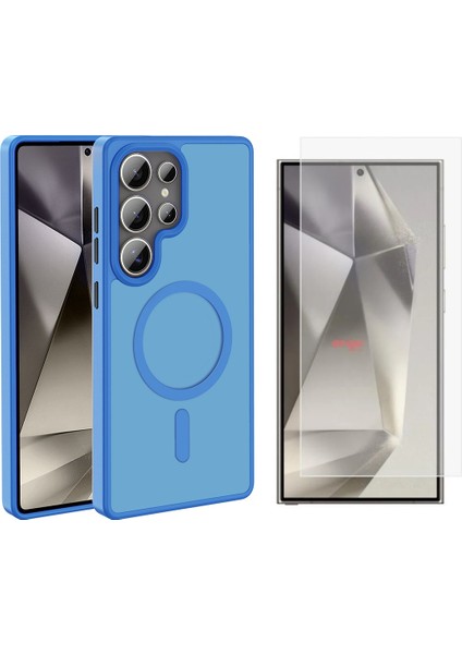 Samsung Galaxy S25 Ultra Kılıf Magsafe Şarj Özellikli Mat Arka Yüzey Zore Sio Kapak + Nano Ekran Koruyucu