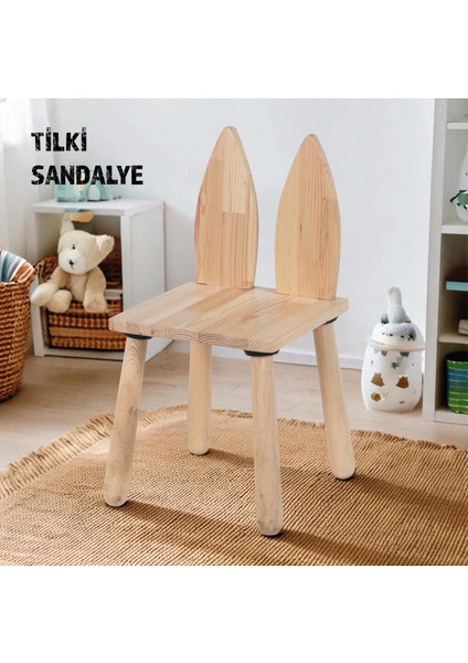 Joykidstoy Doğal Ahşap Çocuk Sandalye Tilki