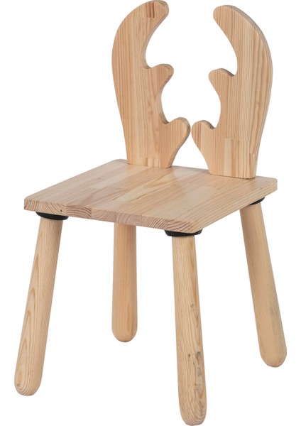 Joykidstoy Doğal Ahşap Çocuk Sandalye Geyik