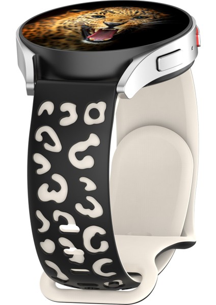 Samsung Galaxy Watch 7-6-5-4 & Huawei Watch Gt2-Gt3-Gt4 42MM Uyumlu A+Kalite Leopar Desenli Kordon