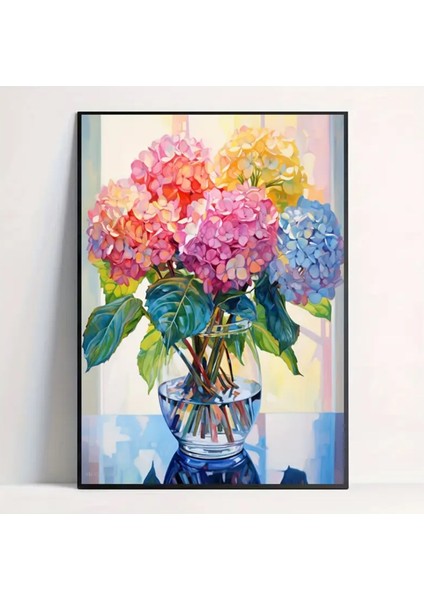 Ortanca Çiçek Desenli Elmas Boyama Kiti, Yetişkinler Için, Ev Ofis Duvar Dekoru 30X40CM