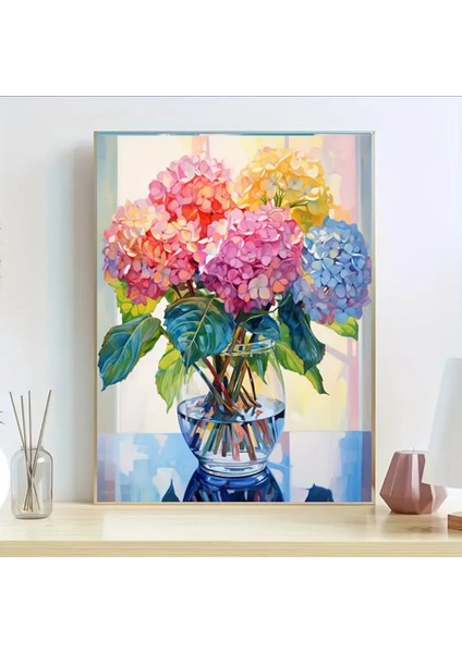 Ortanca Çiçek Desenli Elmas Boyama Kiti, Yetişkinler Için, Ev Ofis Duvar Dekoru 30X40CM modelleri