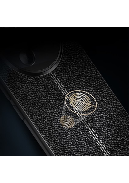 Honor Magic 7 Lite Kılıf Kamera Korumalı Dikiş Desenli Darbe Emici Deri Görünüm Silikon Kapak