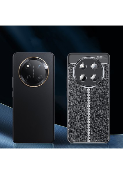 Honor Magic 7 Lite Kılıf Kamera Korumalı Dikiş Desenli Darbe Emici Deri Görünüm Silikon Kapak
