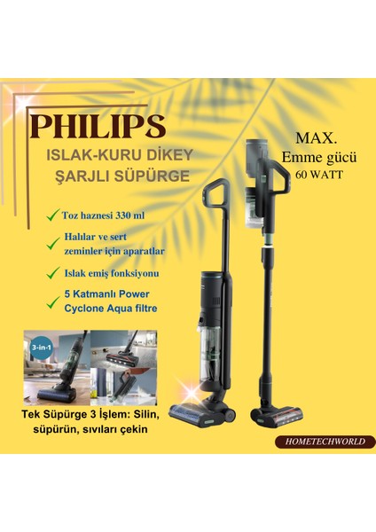 Phılıps Islak & Kuru Temizlik Kablosuz Dikey Süpürge