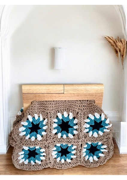 El Yapımı Ahşap Burslu Örgü Motifli Clutch Çanta Bej / Standart fiyatları