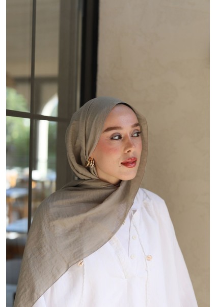 Neo Pamuk Şal Antik Bej Yumuşak Dokulu İtalyan Dikişli Püsküllü Hafif Kumaş İlkbahar Yaz Koleksiyonu