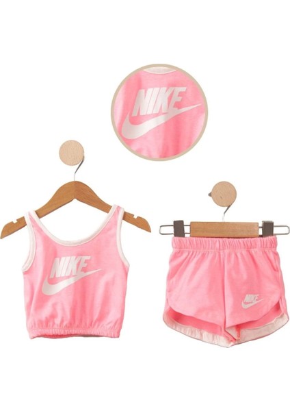 Baby Marka Nke Desen Bustiyer Askılı Şortlu Ikili Takım Kız 1-5 Yaş