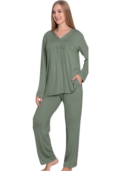 Viskon Uzun Kollu Kadın Pijama Takımı 24642 fiyatları
