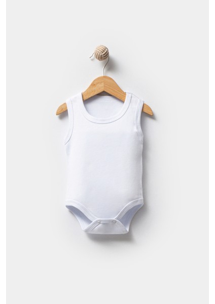 Bebek Basic Ribana Bisiklet Yaka 5'li Atlet Body %100 Pamuk