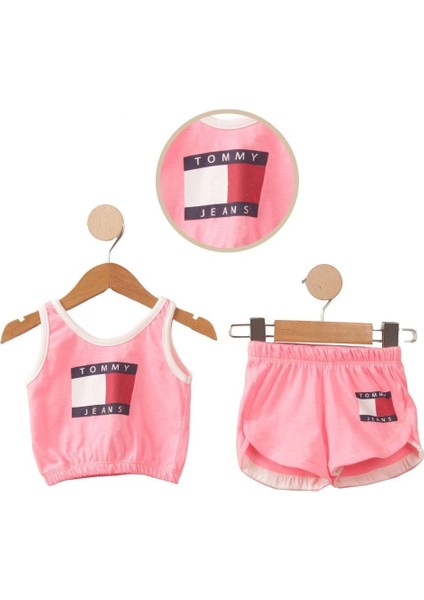 Baby Marka Tomm Desen Bustiyer Askılı Şortlu Ikili Takım Kız 1-5 Yaş