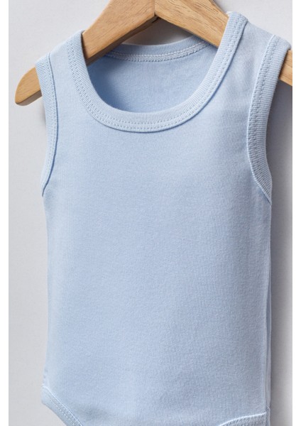 Bebek Basic Ribana Bisiklet Yaka 5'li Atlet Body %100 Pamuk