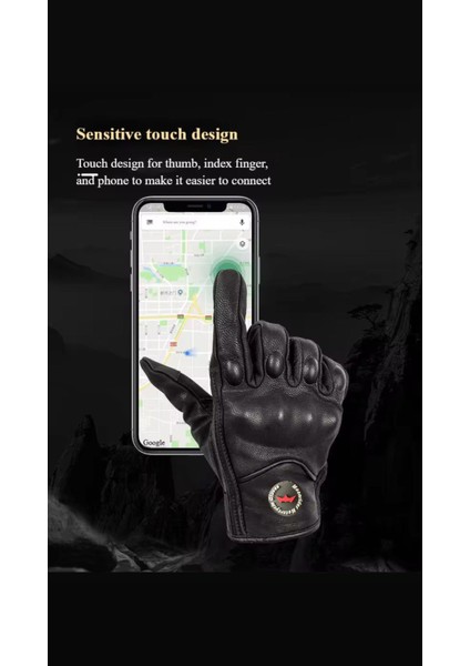 Motosiklet Eldiveni %100 Gerçek Deri Siyah Touch Özellik Unisex Korumalı Motor Eldiveni Nx-7 modelleri