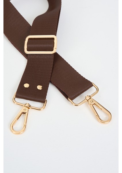 Brown Kahverengi Çanta Sapı Ayarlanabilir Gold Detaylı (Polyester) 110 cm G:4 cm fiyatları