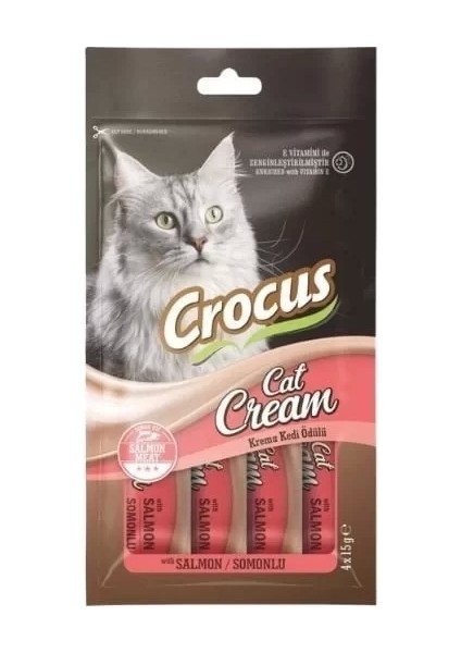 Crocus Somonlu Sıvı Kedi Ödül Maması 15 gr 4 Adet