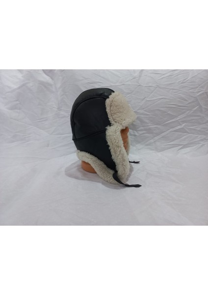 Kulaklı Uşanka Deri Pilot Şapka