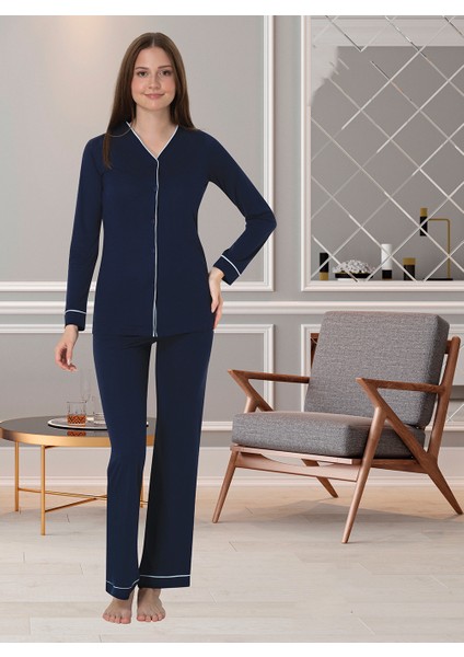 Lohusa Pijama Takımı Lacivert - 5072