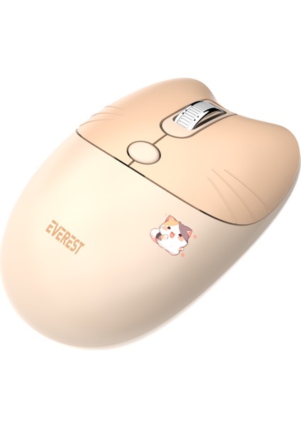 KM-6285 Catty Mını Renkli Tuşlu Bej 2.4 Ghz + Bt Kablosuz Q Multimedia Klavye + Mouse Set