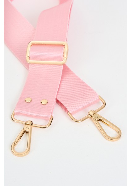 Baby Pink Toz Pembe Çanta Sapı Ayarlanabilir Gold Detaylı (Polyester) 110 cm G:4 cm fiyatları