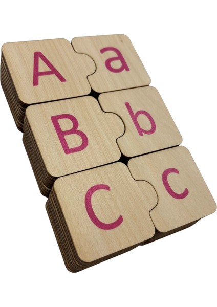 Türkçe Alfabe Eşleme, 29 Harf, Pembe, Ahşap Alfabe Puzzle, Montessori Büyük Küçük Harf Bulmaca Oyunu fırsatları
