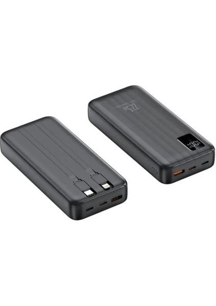 Powerbank 10.000 Mah Hızlı Şarj Destekleyen Dijital Göstergeli Dahili Çoklu Kablolu Powerbank,siyah,beyaz,taşınabilir Şarj Cihazı fiyatları