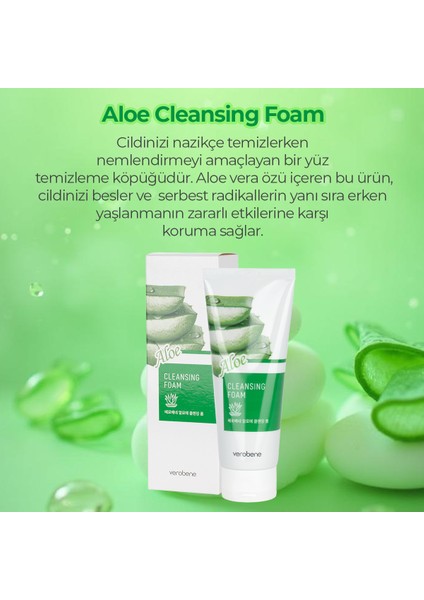 Cleansing Foam Aloe Vera Özlü Derin Temizleyici Nemlendirici Yüz Temizleme Köpük Kore 150ml modelleri