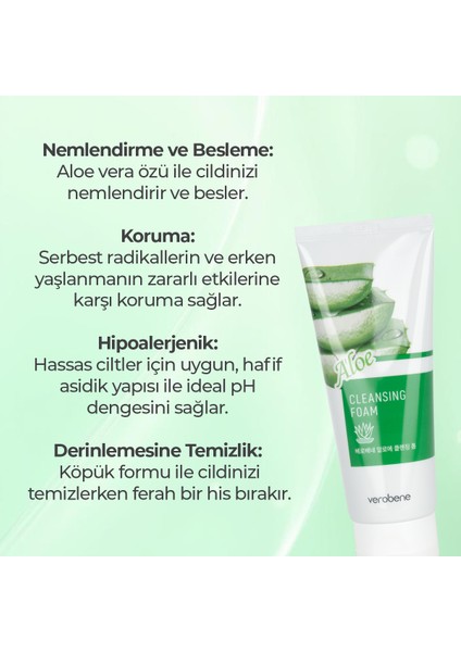 Cleansing Foam Aloe Vera Özlü Derin Temizleyici Nemlendirici Yüz Temizleme Köpük Kore 150ml indirimleri