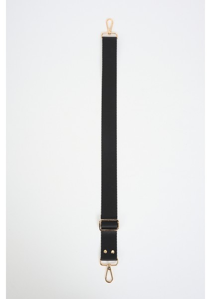 Black Siyah Çanta Sapı Ayarlanabilir Gold Detaylı (Polyester) 110 cm G:4 cm