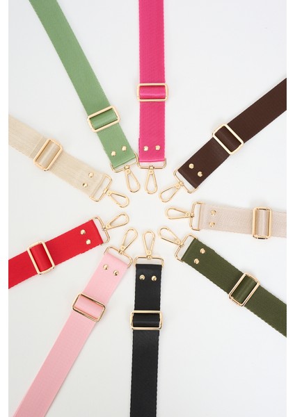 Brown Kahverengi Çanta Sapı Ayarlanabilir Gold Detaylı (Polyester) 110 cm G:4 cm