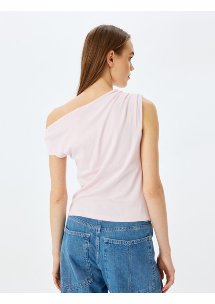 Kayık Yaka Drapeli Kolsuz Slim Fit Bluz fırsatları