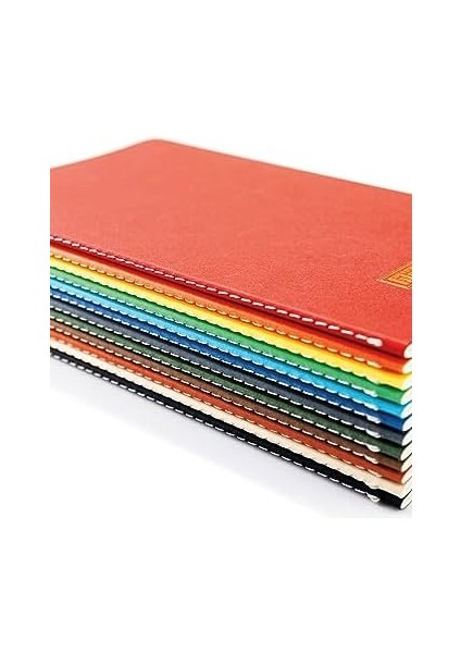 Notes 13X21 cm Karton Kapaklı Iplik Dikişli Defter, 24 Yaprak, 6'lı Paket, Renkli