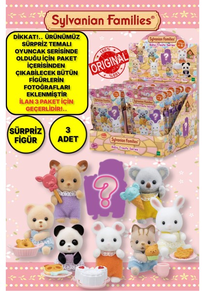 Sylvanian Families Tatlı Atıştırmalıklar Temalı Sürpriz Mini Bebek - 5 cm - 3 Adet