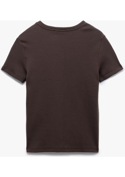 Slim Fit Pamuklu Kısa Kollu Bisiklet Yaka Basic Tişört fırsatları