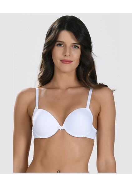 Nbb Destekli Push-Up Balenli V Yaka Kesim Cuplı Basic Sütyen- 3529