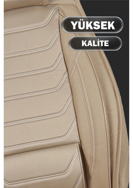 renault Modus Uyumlu Yarı Deri Oto Koltuk Kılıfı Ön-Arka 5li Anka Set Bej modelleri
