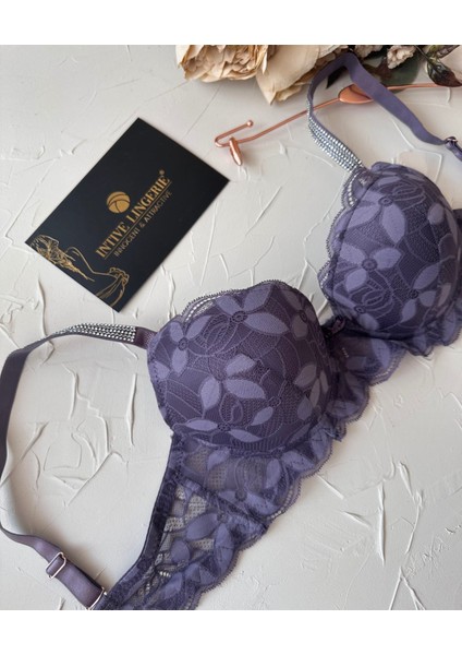 Jasmine Askıları Parlak Taşlı Hafif Destekli Dantelli Soft Cup Ithal Sütyen (B-C Cup) indirimleri